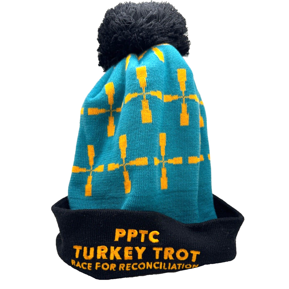 Prospect Park Brooklyn NY Turkey Trot Beanie Hat Locale NYC Rare Winter Pom NWT - Picture 6 of 15